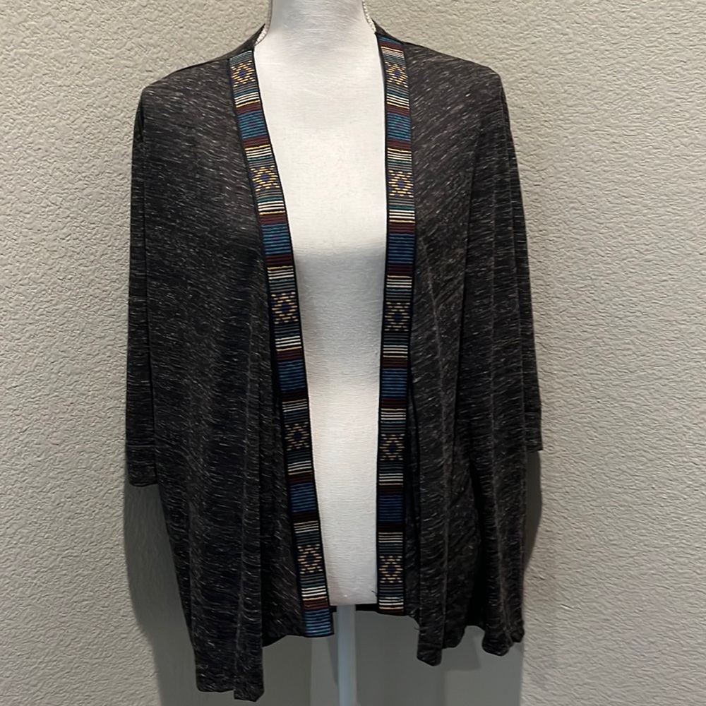 Lightweight cardigan w/ beadwork trim